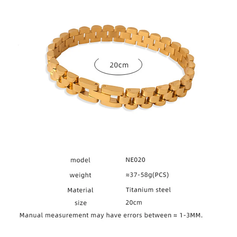20cm No Rusted Stainless Steel Bracelet For Women Cuban Chain Bangle Band Style Simple High Quality Fine Jewelry Wholesale
