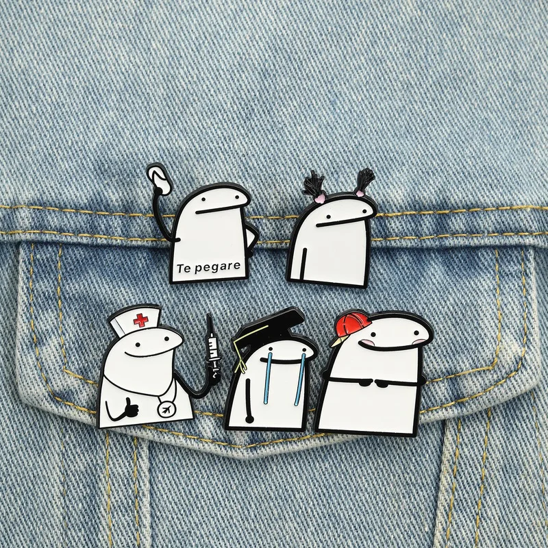 Divertidos Pins de Esmalte con Memes de Flork, Broches y Placillas para Graduados de Enfermería, Joyería de Sombrero de Niña con Diseño de Dibujos Animados de Comedia, Regalo para Amigos