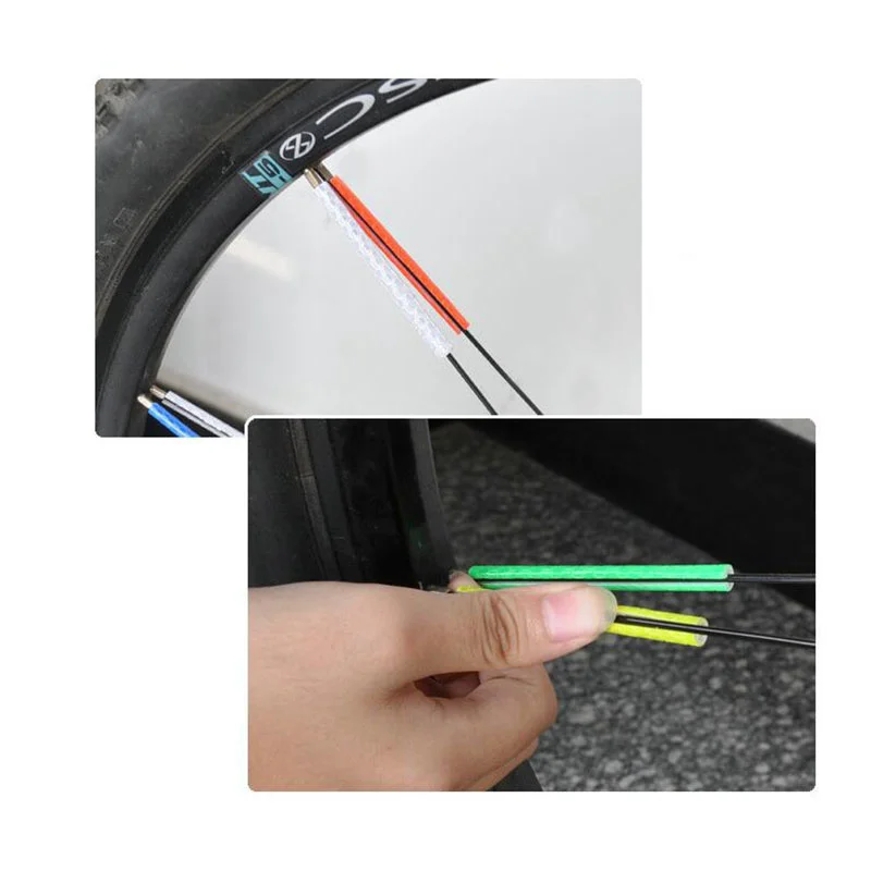 12 PCS / Bag Bicycle Bike Wheel Spokes Reflective Sticker Tube Warning DIY Cycling Reflector Reflective 7cm Fast Shipping