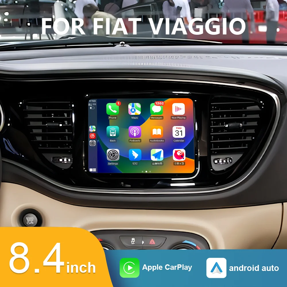 

CHSTEK Android 13 Car Stereo Carplay Universal Car Radio for Jeep Dodge Support GPS Navigation WiFi 4G Bluetooth RDS DSP