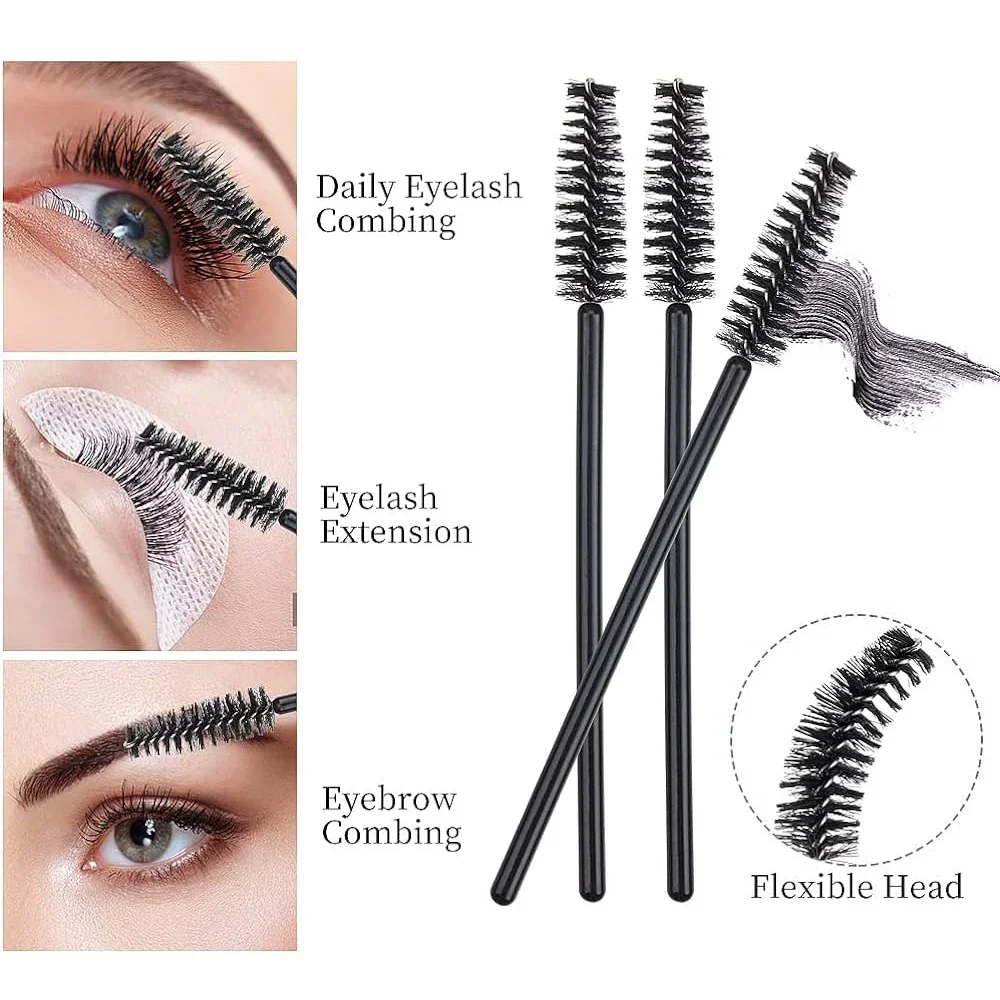 Eyelash Extension Supplies Kit Mascara Brushes Lashes Micro Brushes Applicators Eyelash Cleaning Washing Bottle Makeup Tools