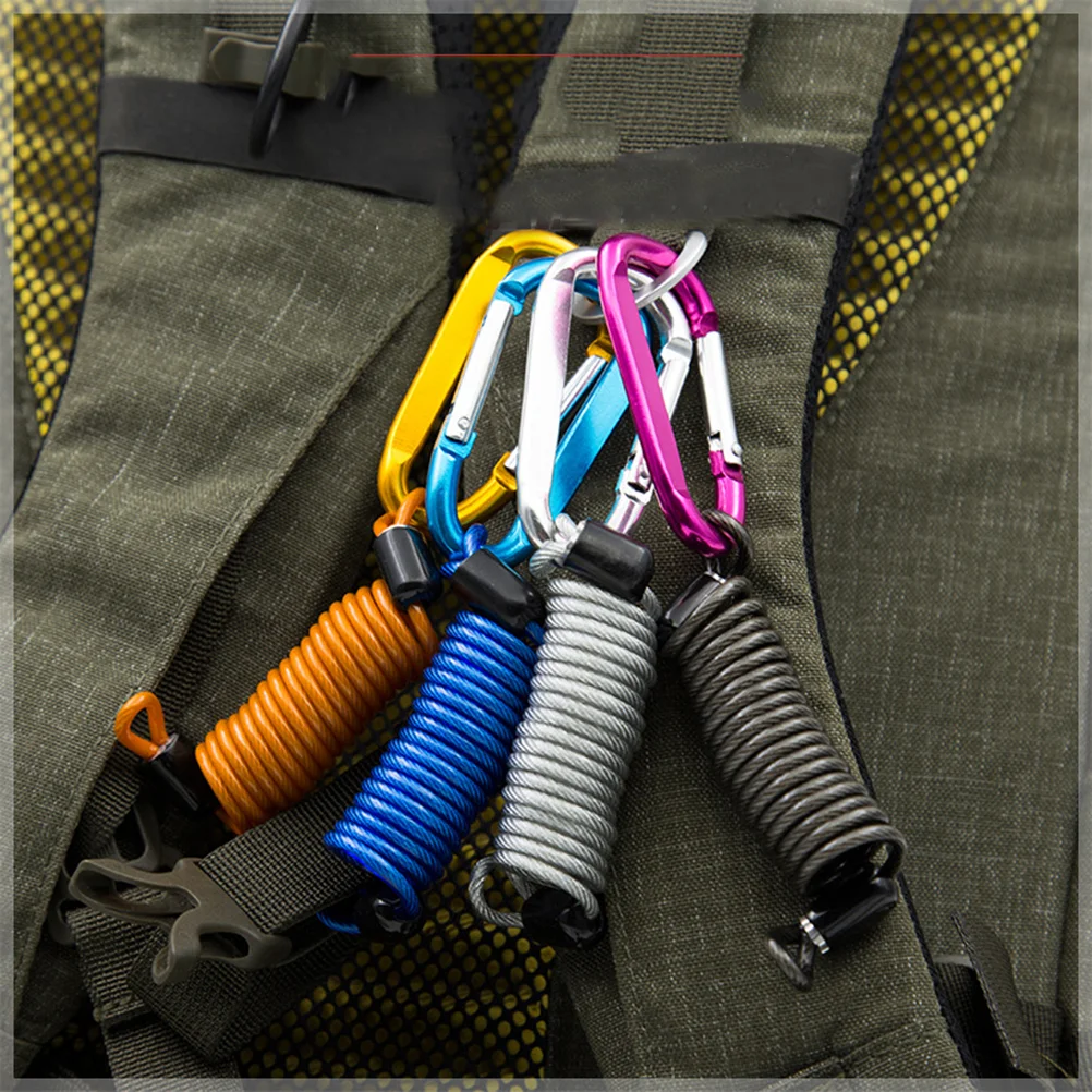 

6 Pcs Anti Theft Reminder Rope Spring Lock Cable Brake Rotor namental Cleaning Wire Security Motorcycle Camping Traveling