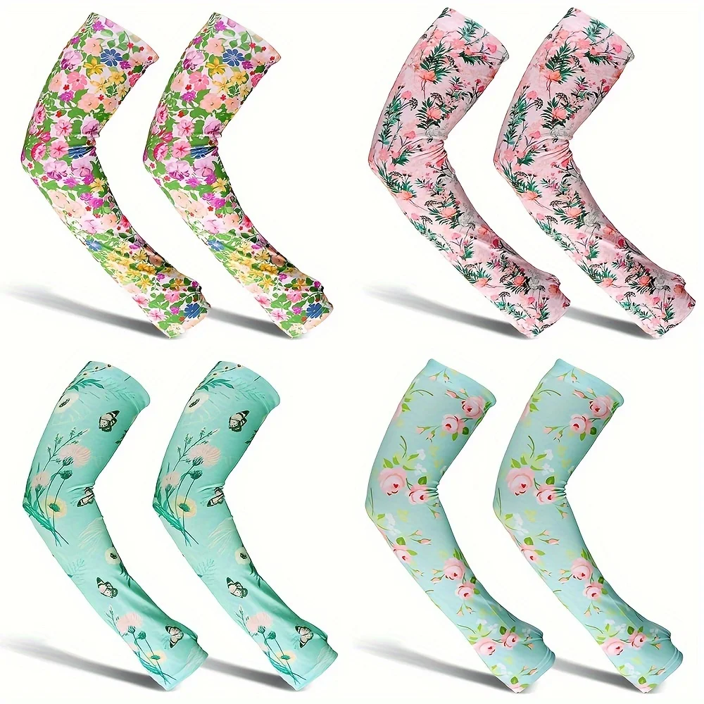 Butterfly and Flowers Gardening Arm Sleeves for Farm Sun Protection Summer UV protection Arm Sleeves to Cover Arms for Garden