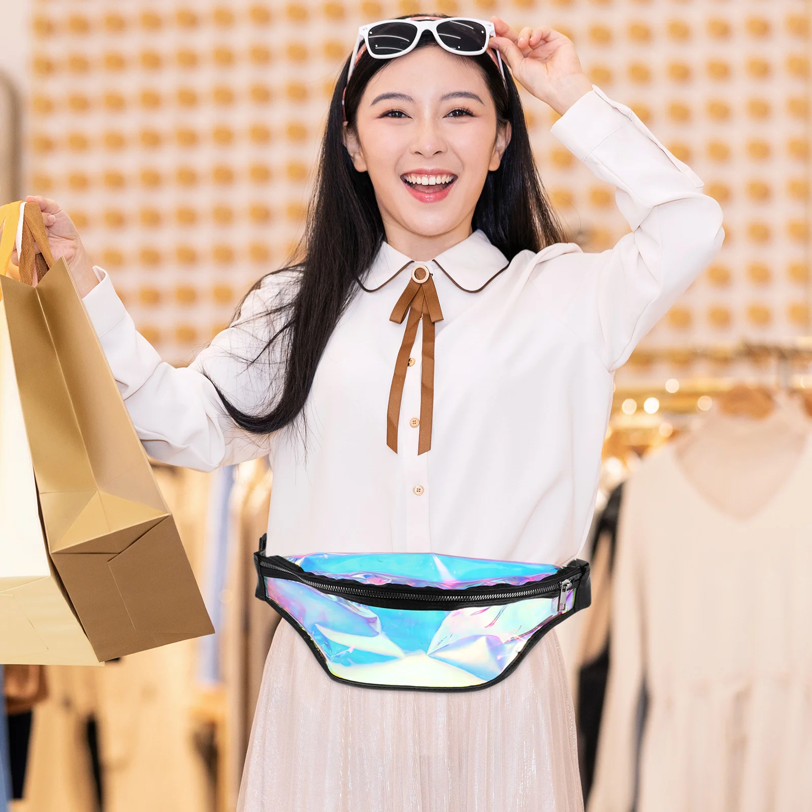 

Waterproof Fanny Pack PVC Waist Bag for Women Adjustable Belt Small Travel Running Sports Outdoor Fashion Waist Pack