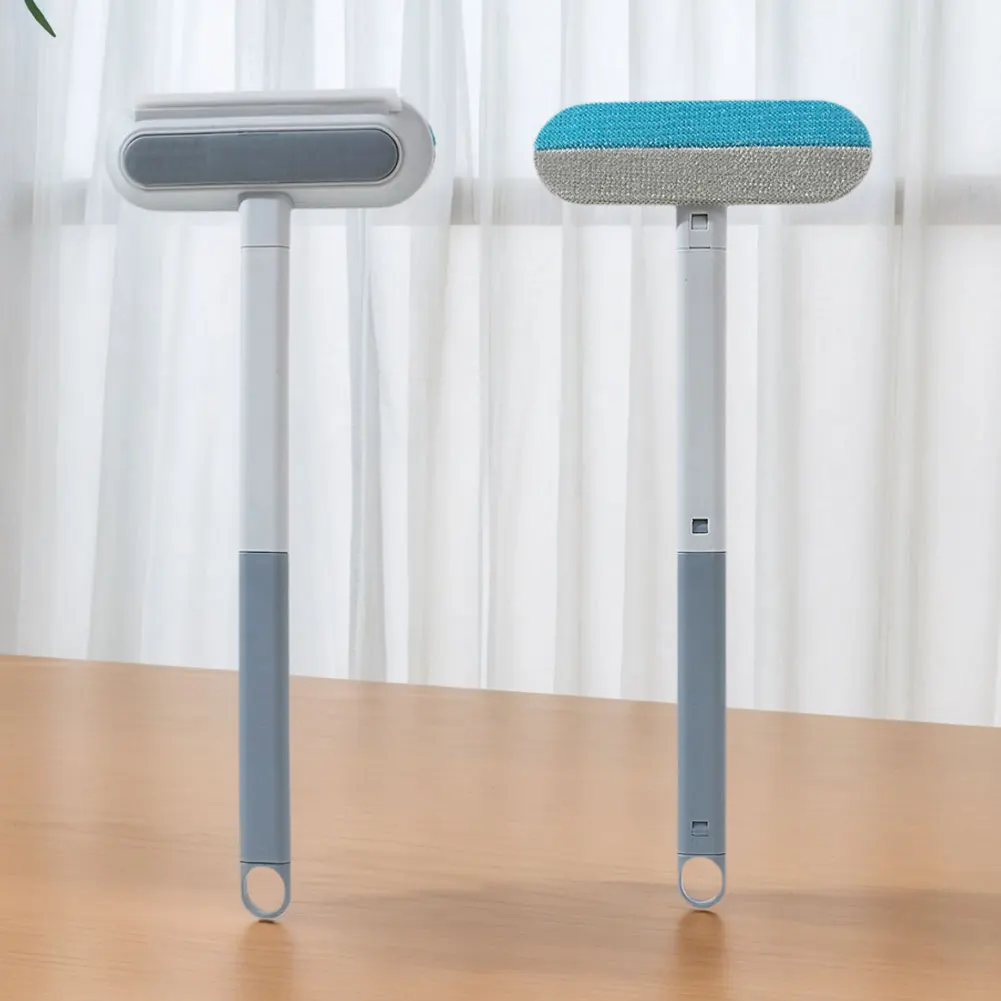 Sikat Penghilang Bulu Hewan Peliharaan Sikat Pakaian Anjing Multifungsi Sikat Bulu Kucing Gagang Panjang Sikat Bulu untuk Pakaian Karpet Jendela