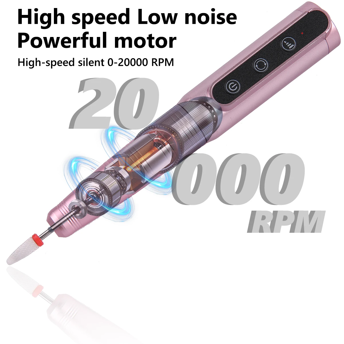 مبرد مثقاب أظافر لاسلكي احترافي لأظافر جل الأكريليك، مجموعة أدوات مثقاب أظافر محمولة لمجموعة أظافر مانيكير وباديكير #4
