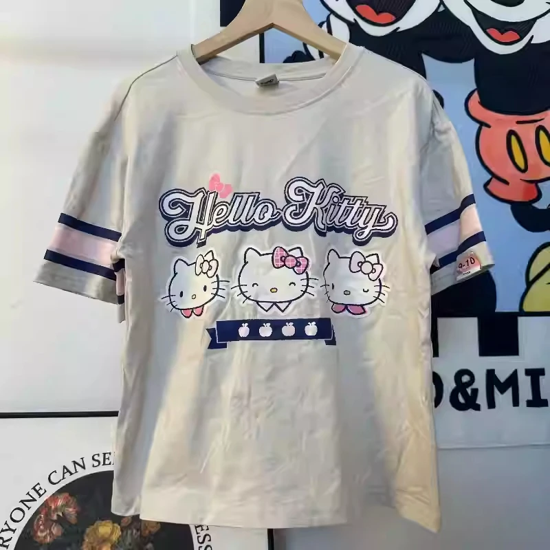 

Sanrio HelloKitty Printed Short Sleeve T-Shirt Women's Summer New Cute Versatile Casual Loose Tide