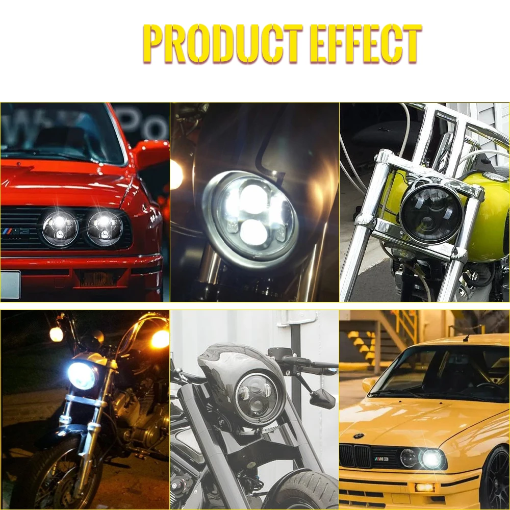 Universal Car Motorcycle 5.75 Inch LED Headlight For Harley Indian Yamaha Honda Triumph iii 5 3/4\