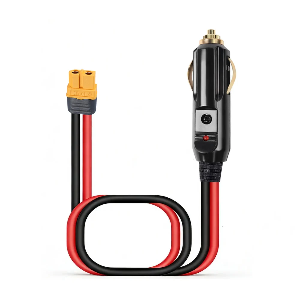 XT60 to Cigarette Lighter Socket Plug Adapter Cord, 12V/24V Charging Cable Connector for Car Power Station Storage