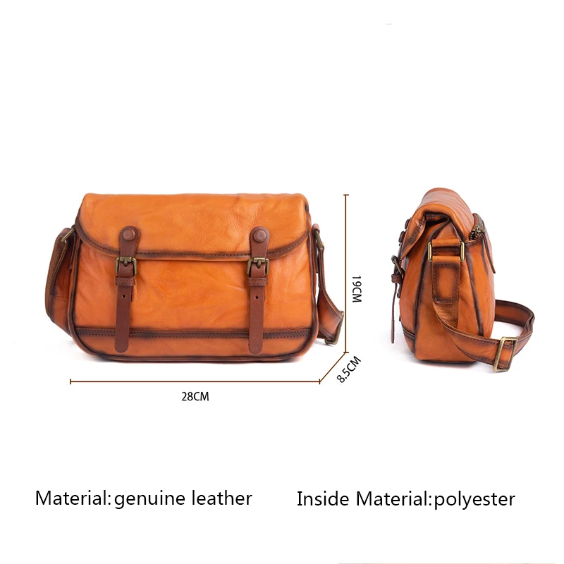 Handmade Leather Men\'s Bag Retro Shoulder Messenger Bag Head Layer Leather Crossbody Bags Casual Men\'s Bag Satchels