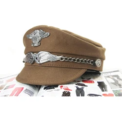 Autumn Navy Peaked Sailor Cap Men Women  Beret Hat Male Canvas Grey Eagle Belt Locomotive German Captain Casquette