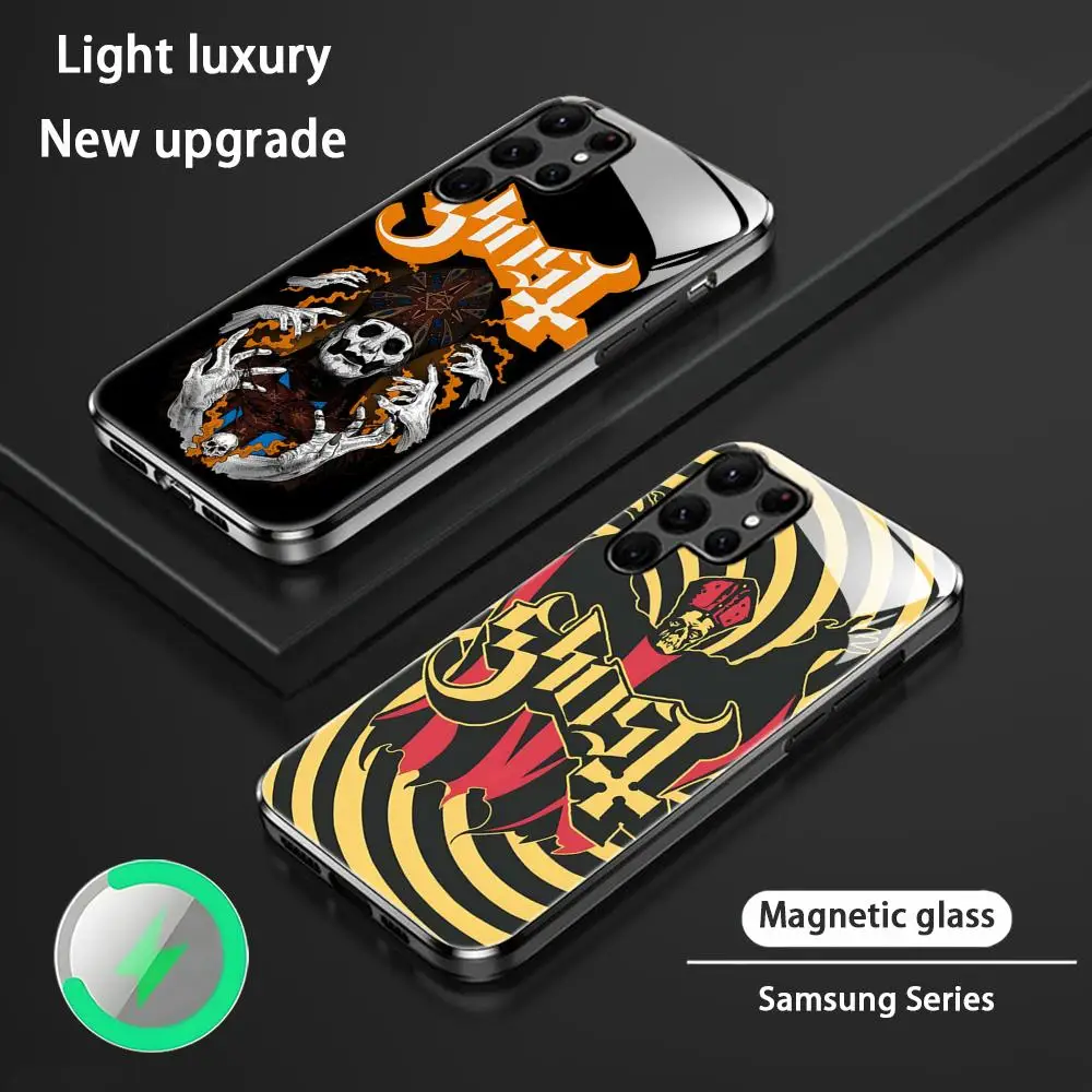 Hot Ghost Band Popular Phone Case For Samsung S26 S25 S24 S23 S22 S21 S20 Plus Ultra Glass Magnetic Case