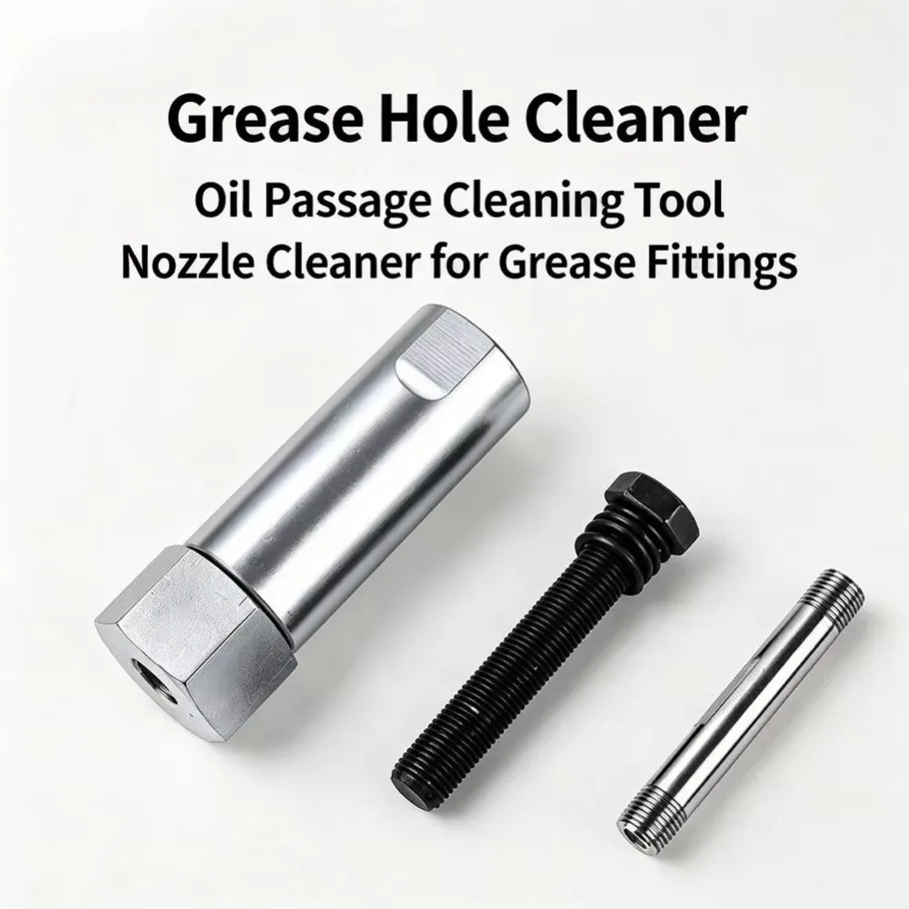 Detachable Head Grease Fitting Unblocker With Convert Adapters Slotted Head Grease Nipple Unblocker Compact Structure