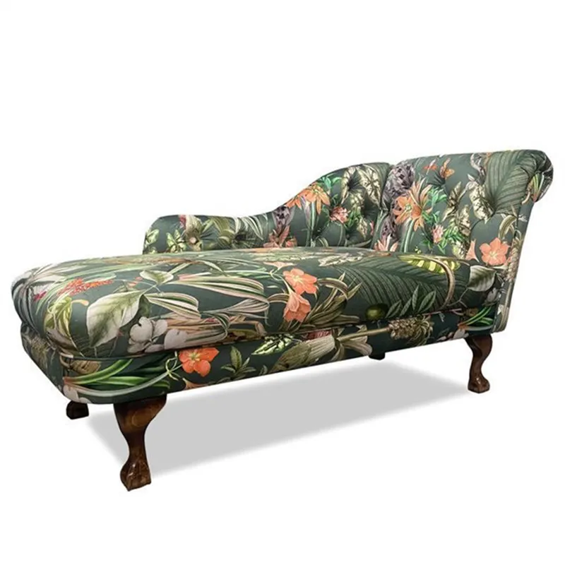 

American retro pastoral French color fabric princess chair small apartment bedroom balcony casual single beauty recliner