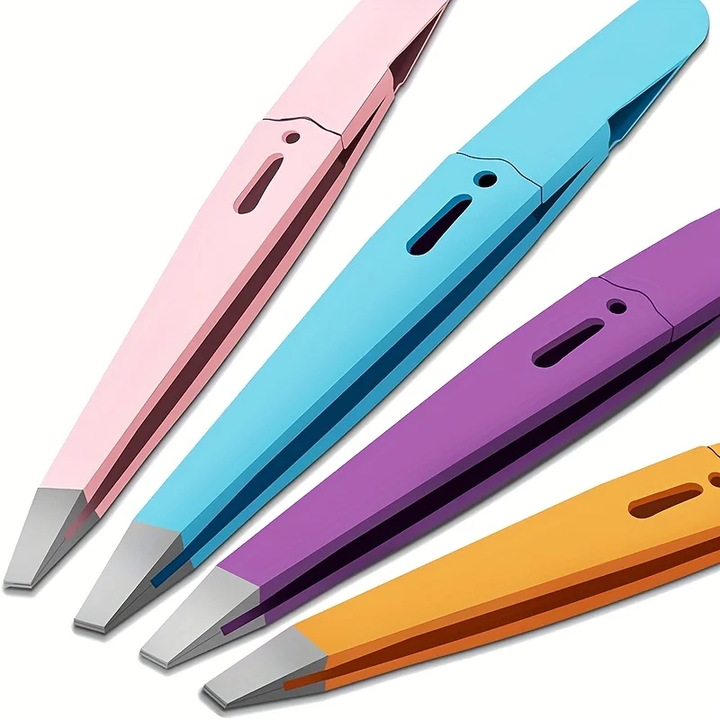 الفولاذ المقاوم للصدأ الحاجب الملقط الجوف الملقط الملونة متعددة الأغراض مائل الفم الملقط إزالة اللحية الحاجب كليب