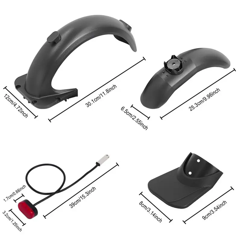 NEW HOT In Stock-Brake Light Accessories Front Rear Mudguard Kit For Ninebot Max G30 Electric Scooter Fender Wings