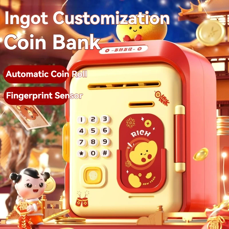 Money Box With Fingerprint Piggy Bank Electronic ATM Savings Box For Coins Cash Safe Mini Coin Bank Password Lock For Children