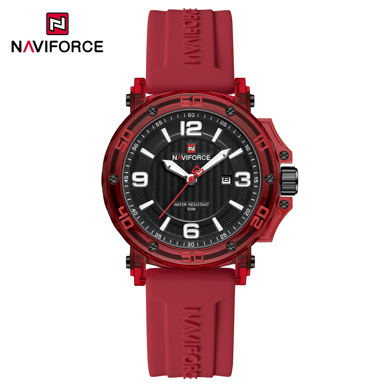 

NAVIFORCE NF7125 Fashion Ladies Quartz Watch Luminous Waterproof Silicone Strap Fashion Sports Watches for Woman
