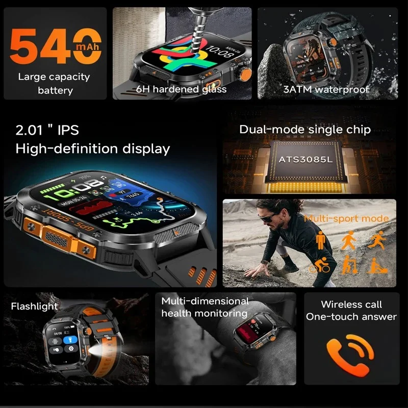 2025 الرياضة لتحديد المواقع ساعة ذكية رجل امرأة في الهواء الطلق مقاوم للماء Smartwatch لتحديد المواقع جهاز تعقب للياقة البدنية لشاومي هواوي آيفون 16 17