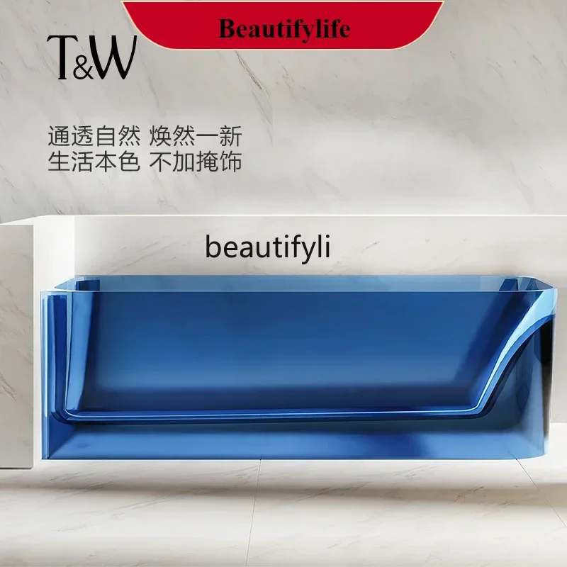 FF5 ATransparent resin bathtub, left and right skirts against the wall, deep bubble home hotel B & B colorful crystal bath