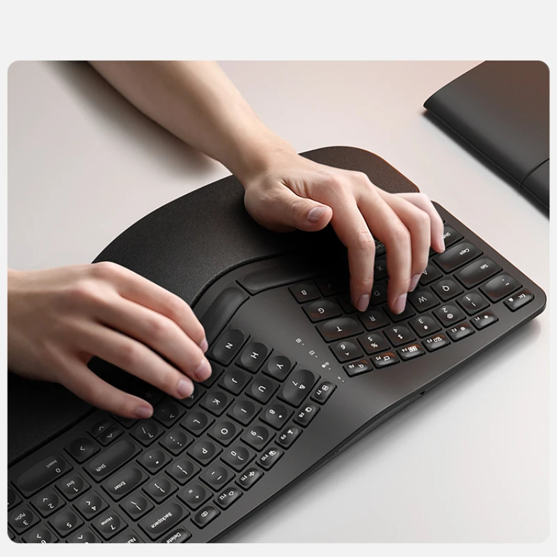 

B.O.W Ergonomic Backlight Keyboard Wireless 2.4Ghz And BT Large Size for Office Computer PC Use