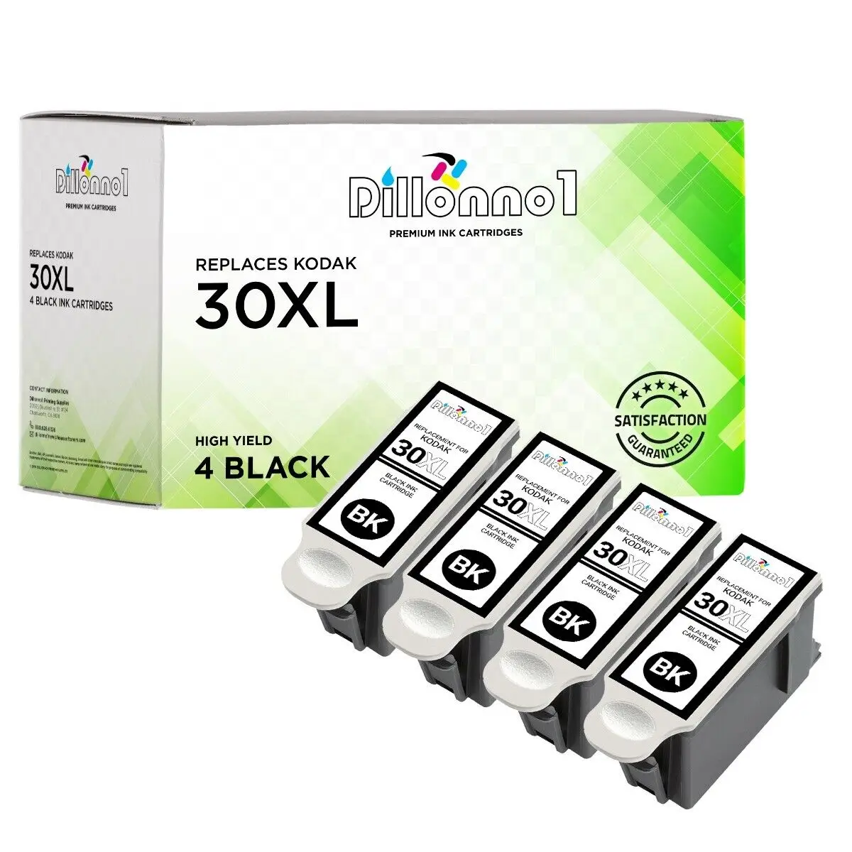 

Картриджи 4 PK для Kodak 30 XL с черными чернилами для ESP C310 Hero 5,1 ESP 1,2 3,2