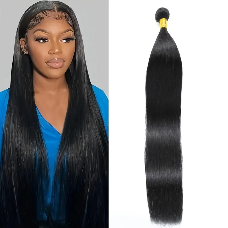 1PC Brazilian Hair Extensions Silky Straight Bundles for Women Natural Black Color Human Hair  Straight Hair 100g