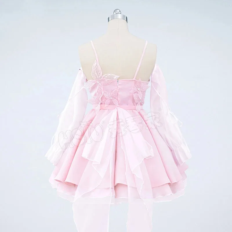 ゲーム愛とディープスペースコスプレ衣装女性ドリーミーハートピンクドレスネックレス女性女の子ハロウィンパーティーカーニバル衣装