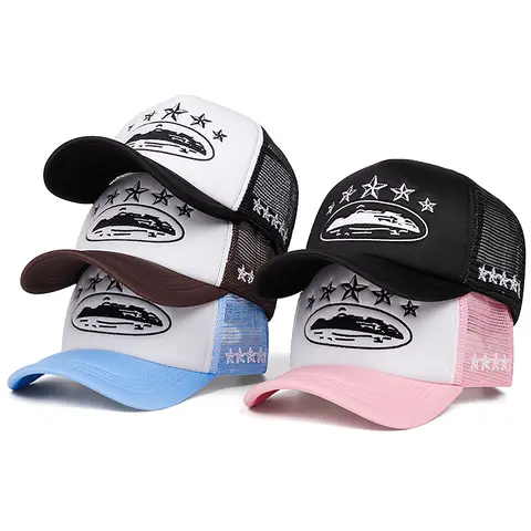 New Five Star Mesh Hat Men's Street Hip Hop Hat Women's Outdoor Sunshade Hat Cycling Skateboard Hat Daily Wearing Baseball Hat