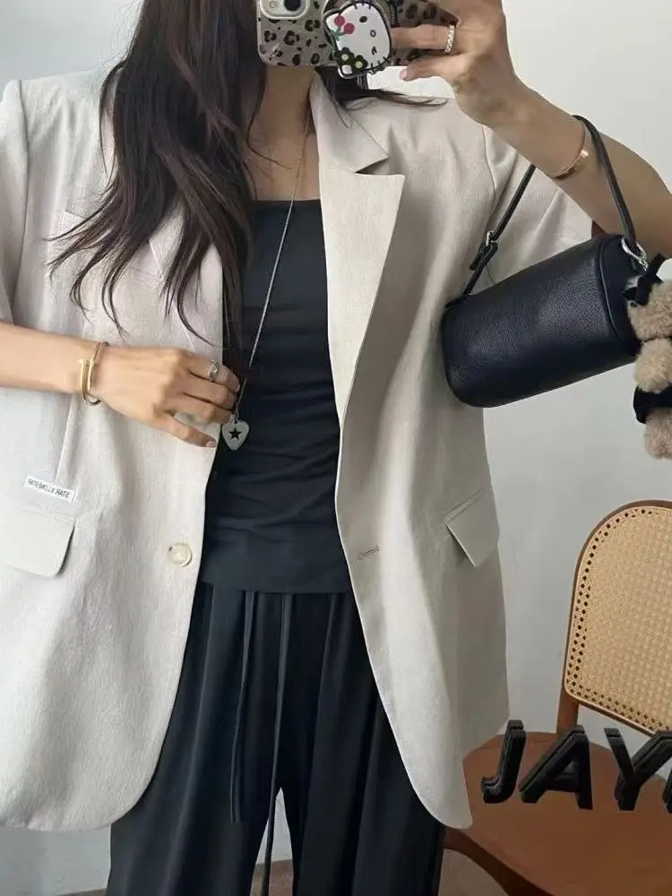 Pendolarismo Versatile abito ort Sve Jaet donna estate semplice sottile allentato Ba fessura colletto rovesciato Western Sle Top