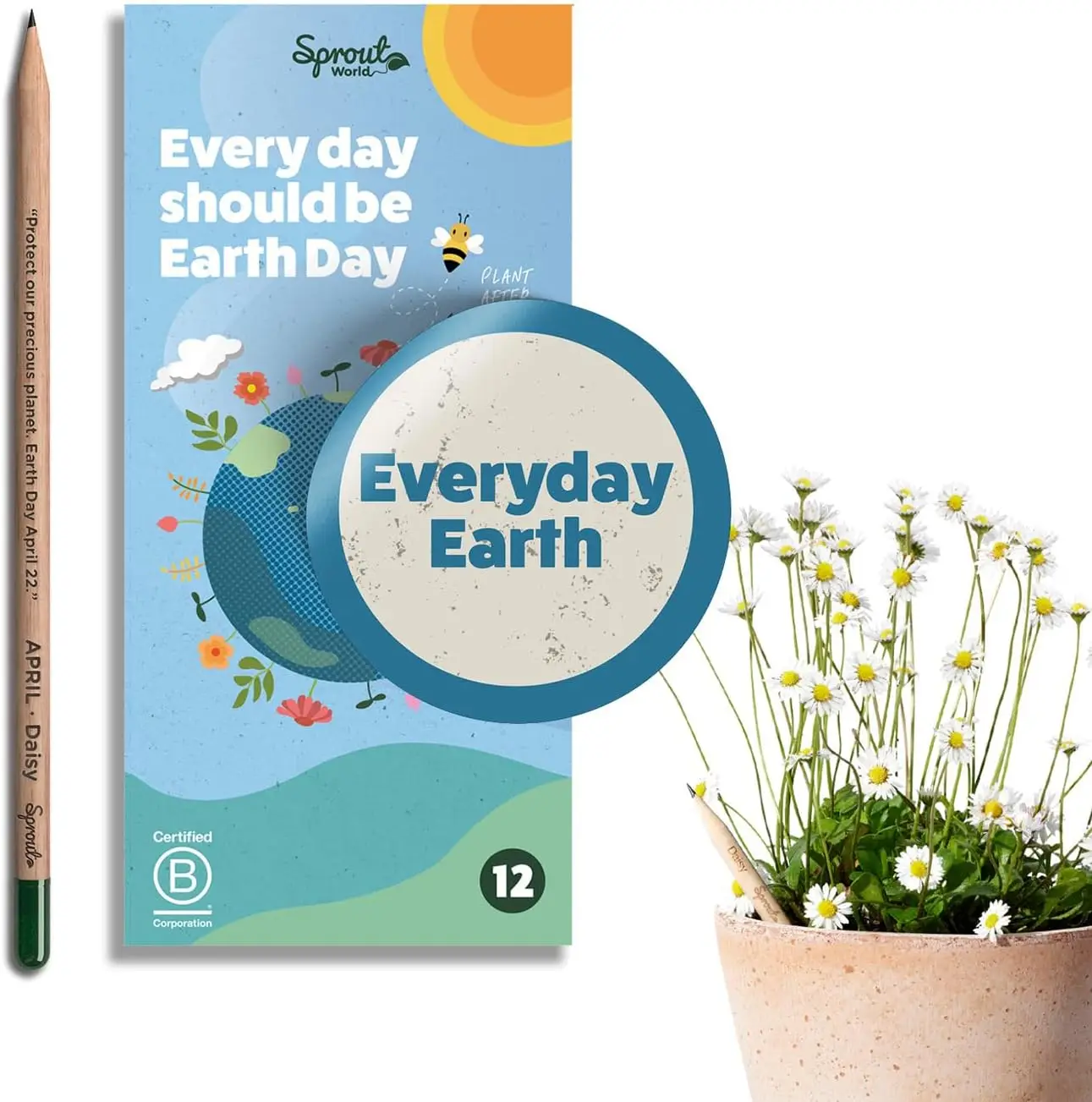 

Wood-Cased Plantable Pencils with Seeds, HB Pre-Sharpened Eco-Friendly Drawing Pencils, 12 Pack