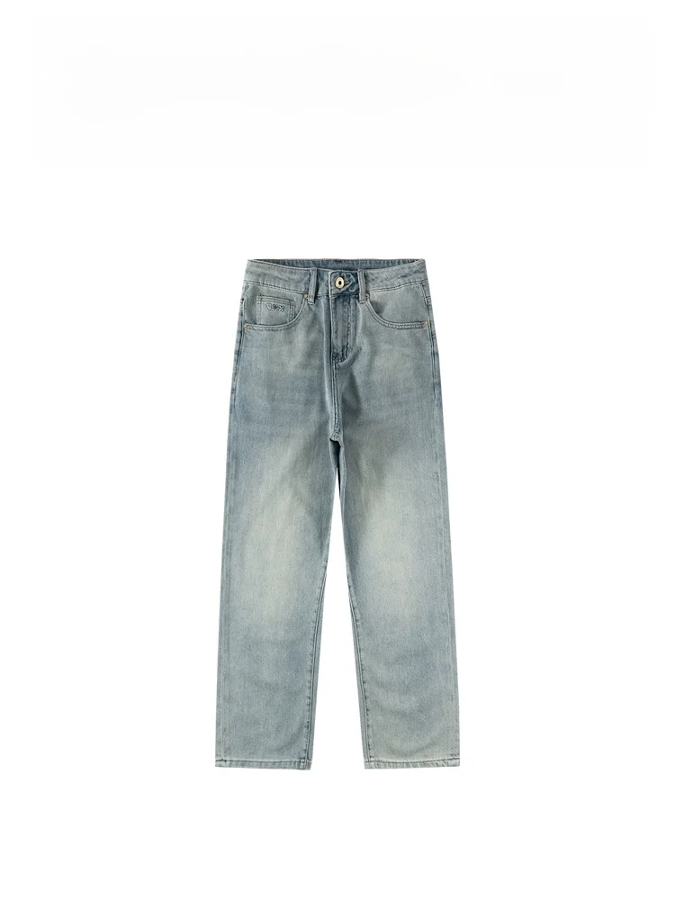 

BAIRBAOLIY Роскошные модные джинсы из девяти частей, повседневные универсальные прямые свободные брюки, весна-лето, новинка, дышащий хлопок