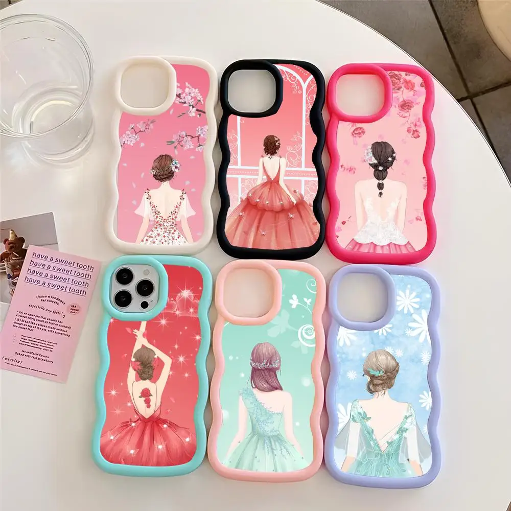 European American Socialites Phone Case Blue Cute Girls New Wave Corners Macaron For IPhone 16 15 14 13 12 11 X Vivo Samsung O