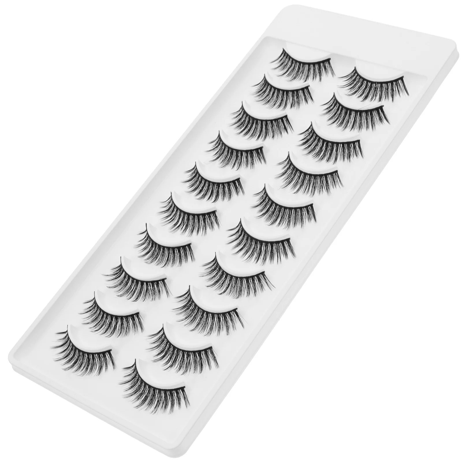 

10 Pairs Fake Eyelashes Short Natural Wispy Makeup Accessories Individual Pack Curved For Wedding Party Dating Night Vacation