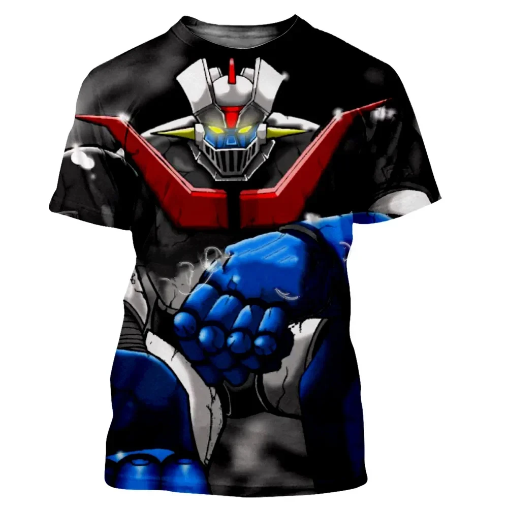 Hot selling Mazinger Z men\'s T-shirt anime robot 3D printing short sleeved T-shirt summer fashion street clothing Harajuku top