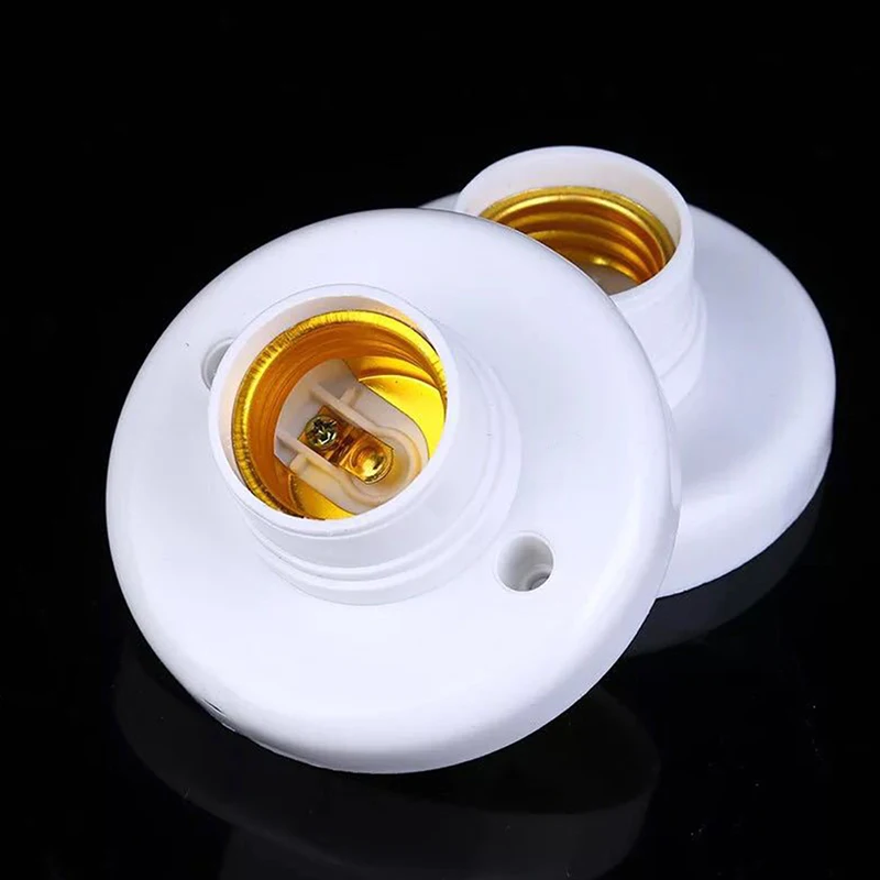 E27 Screw Cap Socket White Ceiling Light Bulb Fixing Stand Light Bulb Holder