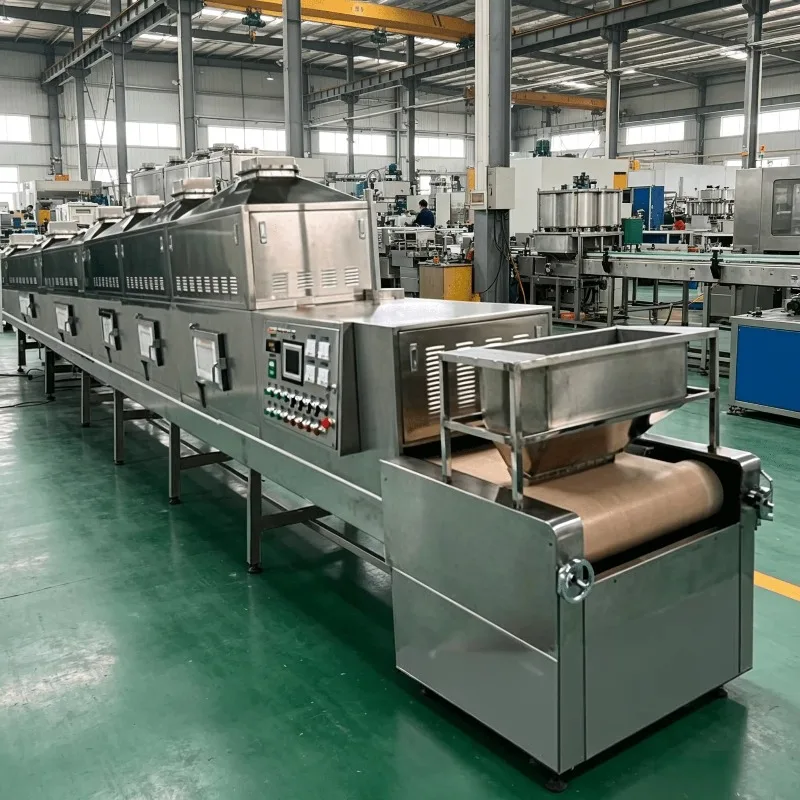 Automatic Food Sterilizer Tunnel Belt Microwave Larvae Drying Machine Larave Microwave Dryer Machine Customized