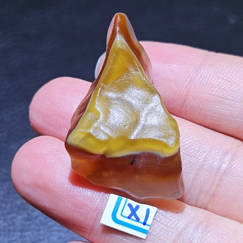 Natural Agate Stone Specimen, Unique Yellow - Brown Agate Gemstone for Collection