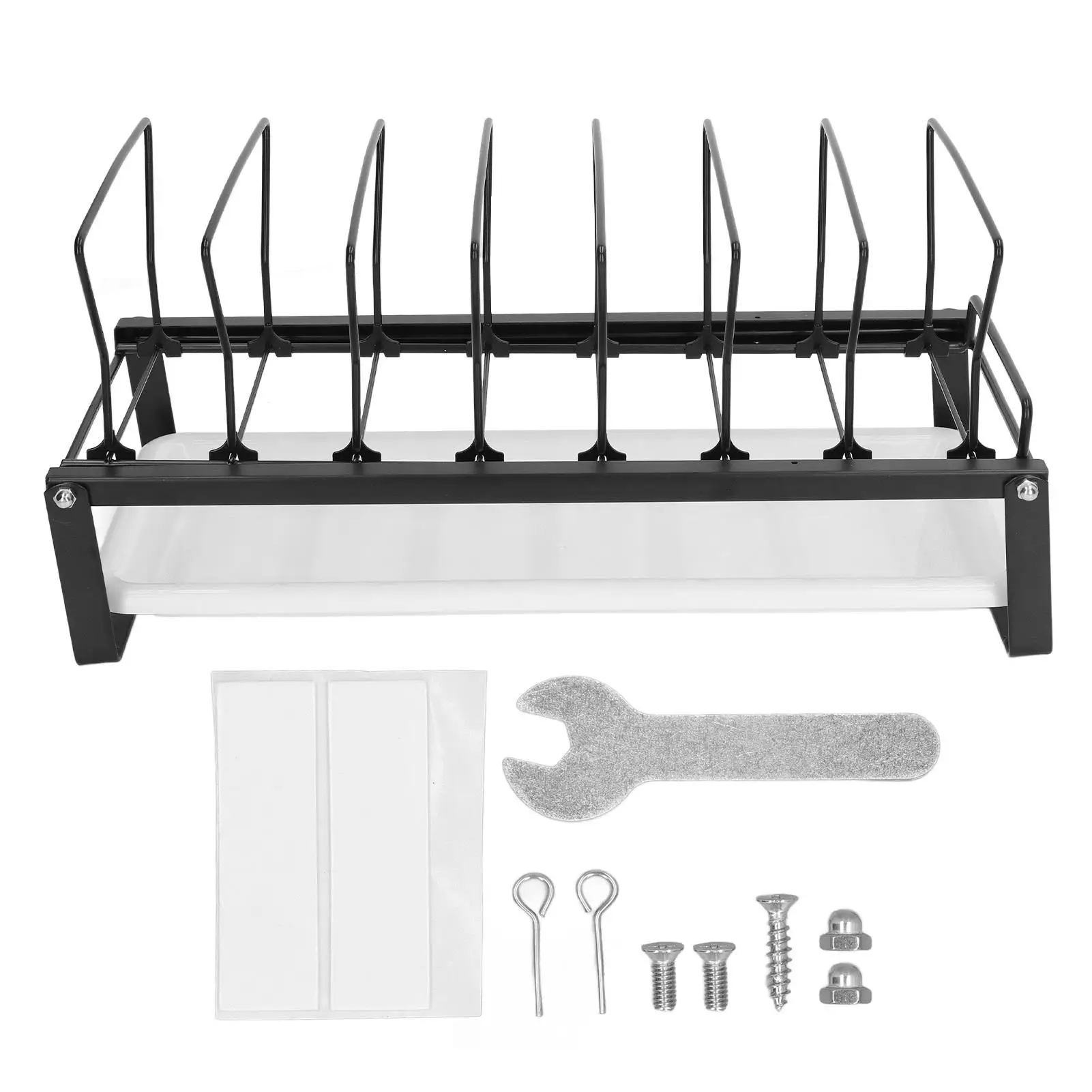 

Large Capacity Removable Plate Organizer Rack - Space-Saving Compact Dish Drainer for Kitchen