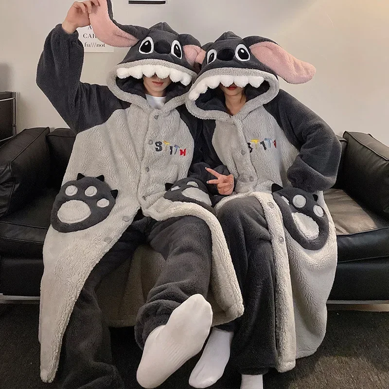 Tom and Jerry Coral Velvet Couple Pack Padded Pajamas Cute Cartoon Anime Nightgowns Loungewear Bathrobes Holiday Gifts Soft Warm