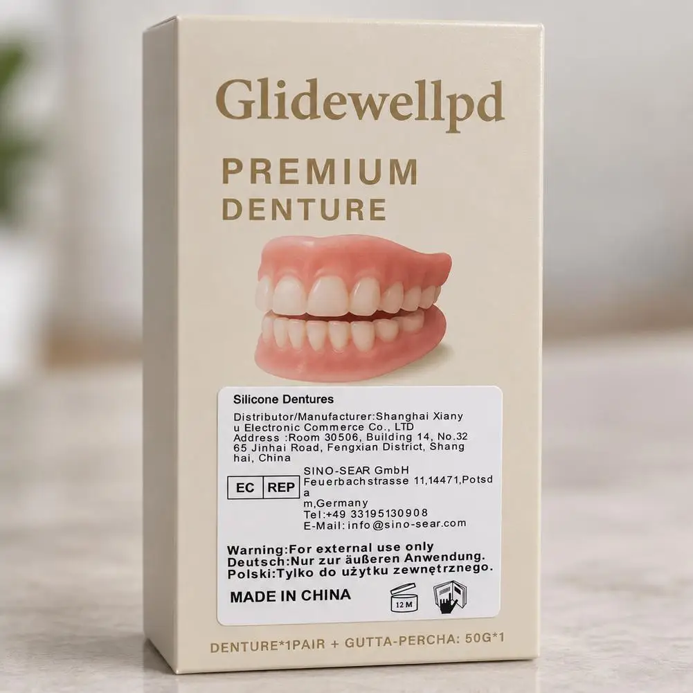Orthodontic Denture Set Comfortable Upper Lower Veneers Fake Teeth Easy Use Temporary Simulation Dentures Braces