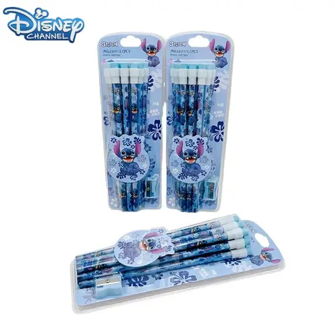 12 st Stitch Lilo & Stitch söta tecknade HB-pennor, 12 pennor och 1 pennrulle för brevpapper, skrivande och teckning 8 best sales stygnpennor - №3
