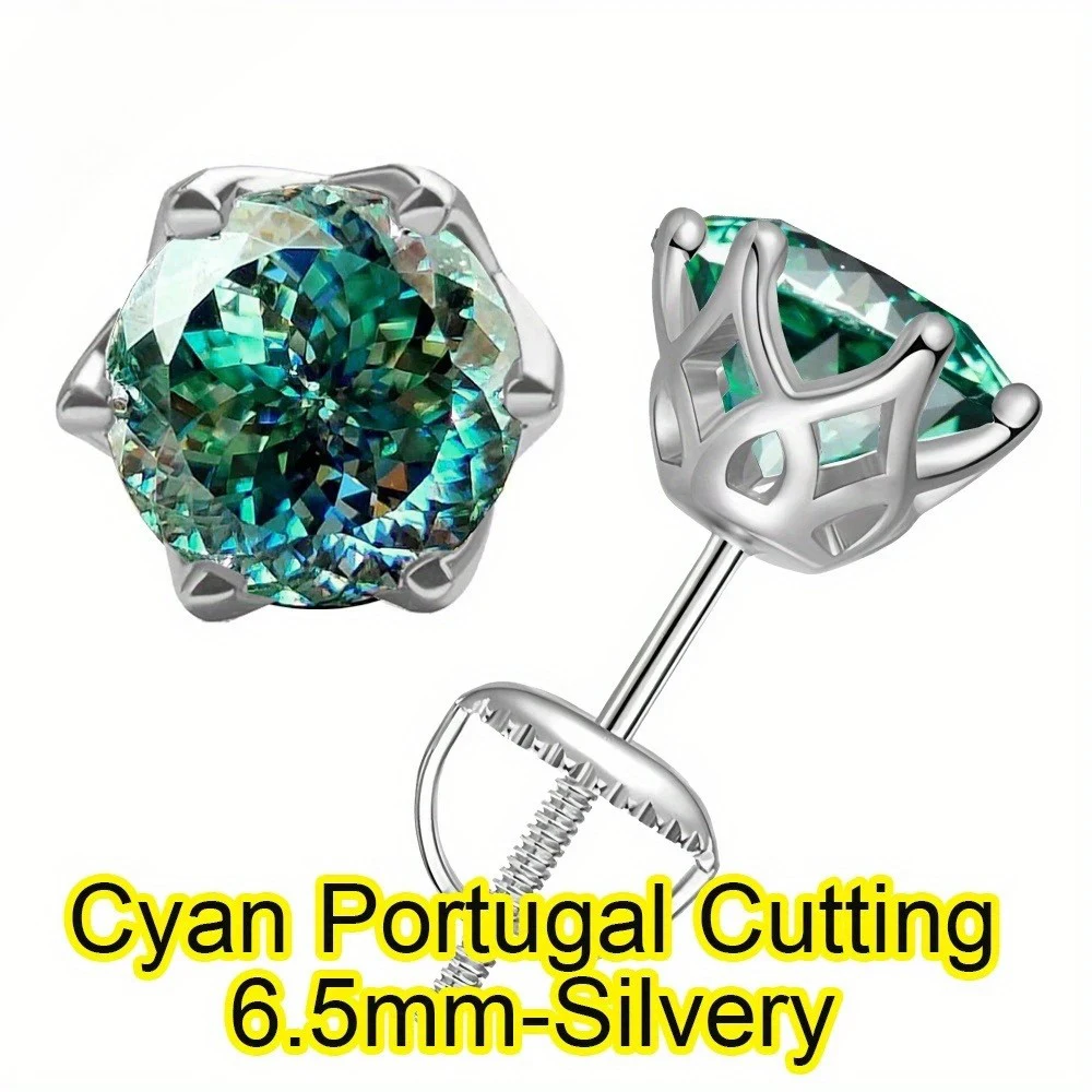 JoyceJelly 18k Vergoldete S925 Sterling Silber Grüne Moissanit-Ohrringe für Damen Klassisches 6-Krallen-Design Valentinstag-Geschenk – Detail 8