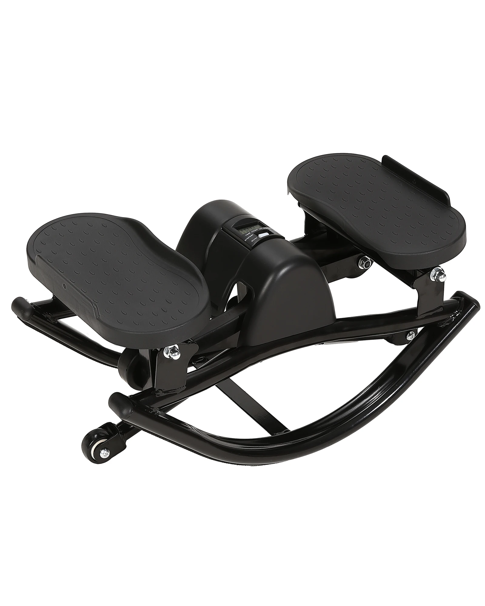 Dual-Motion Rock Stepper with Resistance Bands – Heavy Duty 350 lbs Mini Stepper for Home Gym – Low Impact U-Shape Cardio Machine with LCD Monitor, Non-Slip Mat, Full Body Workout