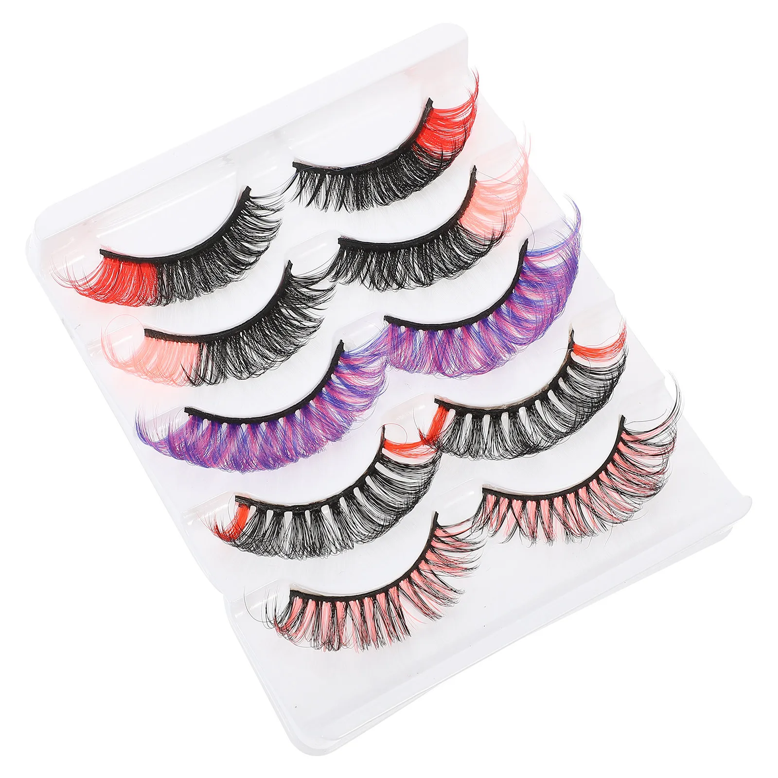 

1 Box Colorful Synthetic False Eyelashes Natural Realistic Design For Daily Party Makeup Fake Curling Lashes Women Fashion Eye