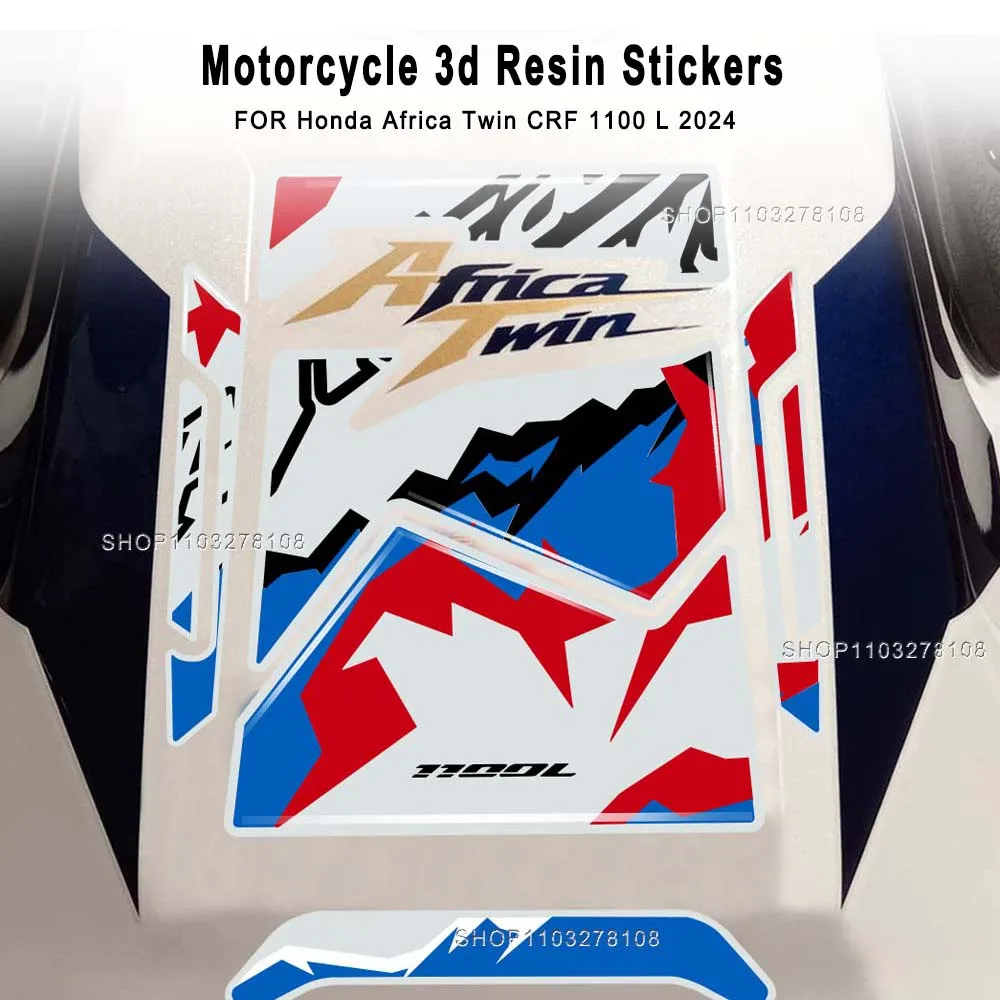 

Motorcycle Accessories Tank Pad Protector Covers Waterproof 3D Epoxy Resin Stickers Kit for Honda Africa Twin CRF 1100 L 2024