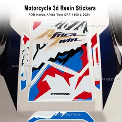 Motorcycle Accessories Tank Pad Protector Covers Waterproof 3D Epoxy Resin Stickers Kit for Africa Twin CRF 1100 L 2024