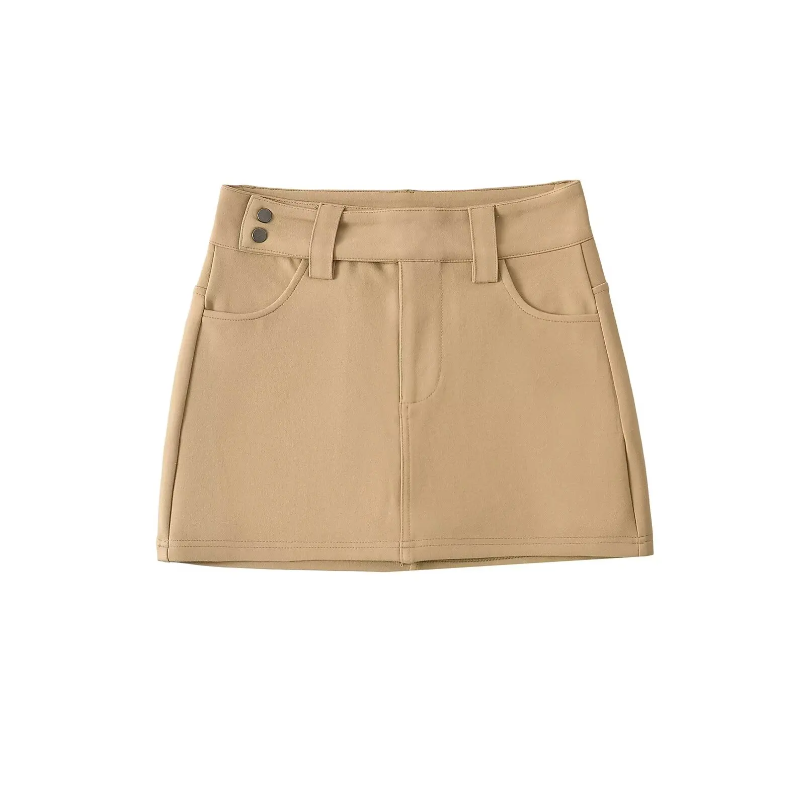 Pure Desirable High Waist A-Line  Skirt Women's Sexy Bodycon Short Skirts Prevent Exposure Sweet Casual Versatile Skirts