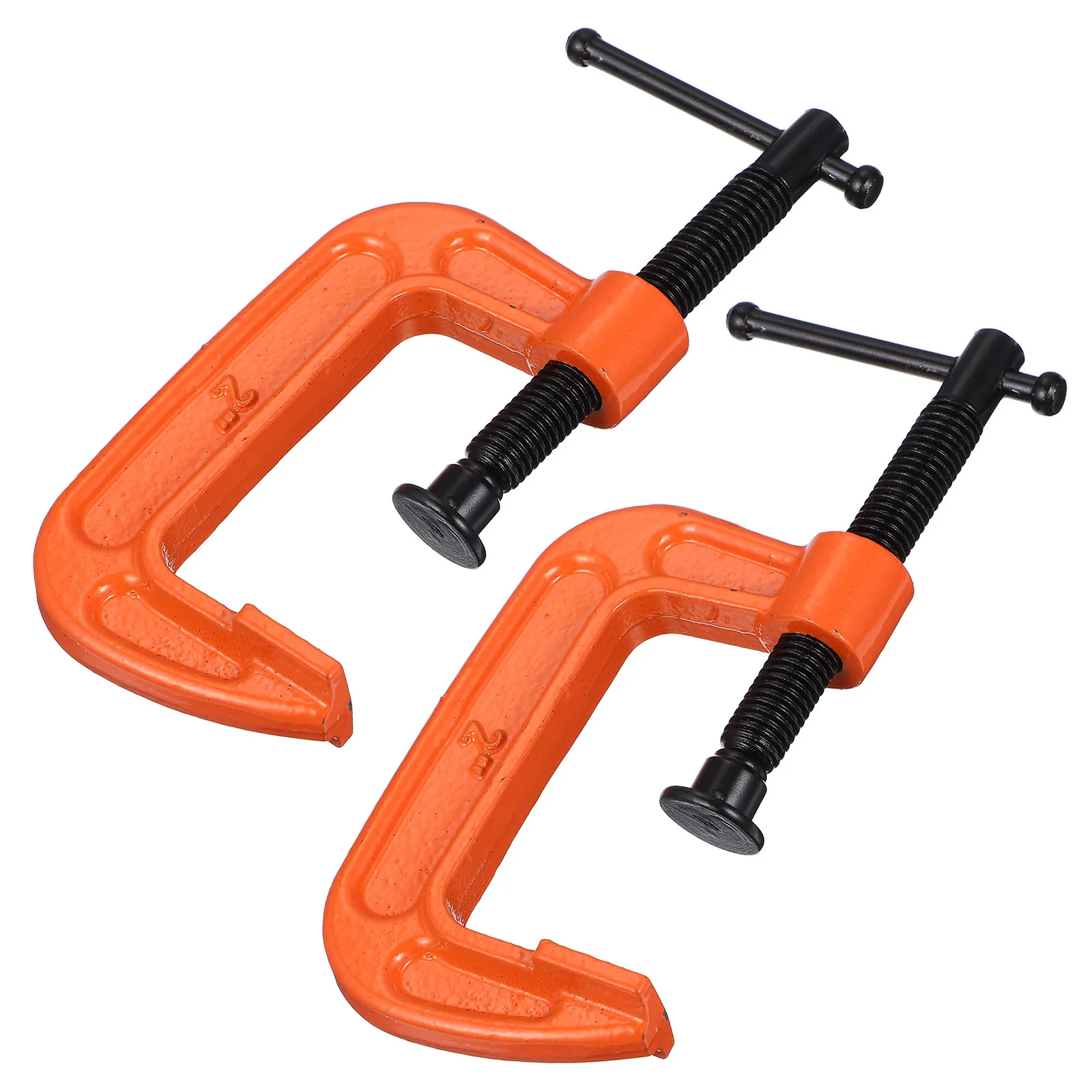 2Pcs C-Clamps Desk Clamp Metal Heavy Duty Steel Jaw Opening 58Mm Multipurpose Workpiece Holding Wood Plastic Cutting Drilling