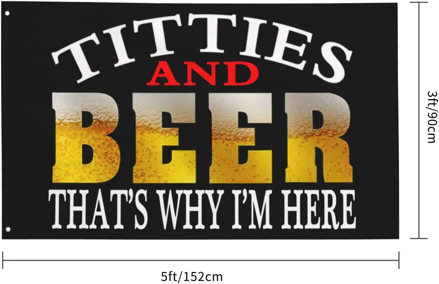 Flagicts 100% Polyester Titties And Beer That'S Why I'M Here Flags